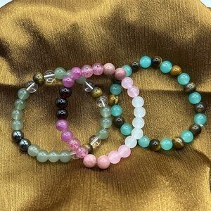 Bead bracelet trio.